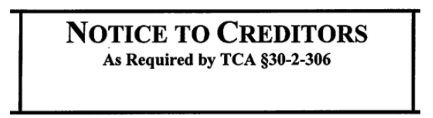 Notice to Creditors Screenshot (287)